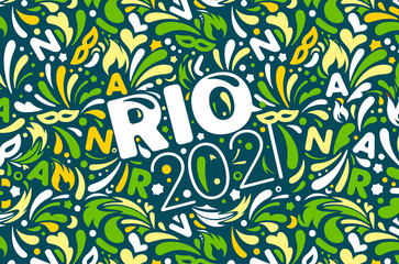 Fototapeta na wymiar Rio 2021. Brazilian carnival design template
