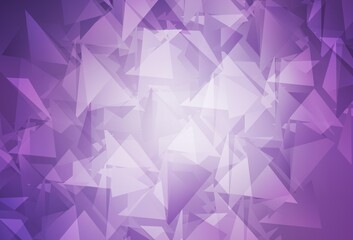 Light Purple vector polygonal template.