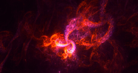 3D rendering abstract multicolor fractal light background
