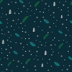 Winter elements seamless vector background
