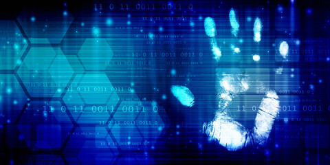 Fingerprint Scanning Technology Concept 2d Illustration