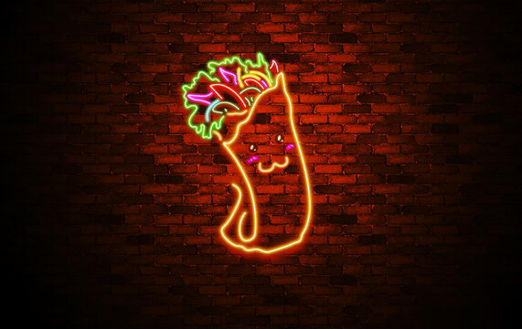 red neon shaverma