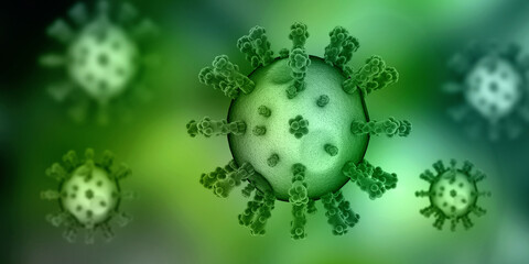 3d render Corona virus microscopic view
