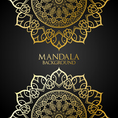 Mandala Background with Golden  Pattern, Ornamental Background. 
