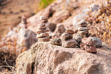 Fototapeta na wymiar many stone cones
