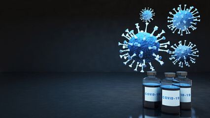 Colonavirus was researched in the lab-3D render