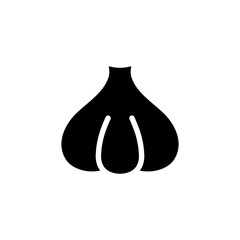 Garlic head silhouette. Outline icon of spicy vegetable. Black simple illustration of flavoring agent for product. Flat isolated vector pictogram on white background