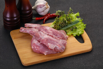 Raw rabbit legs