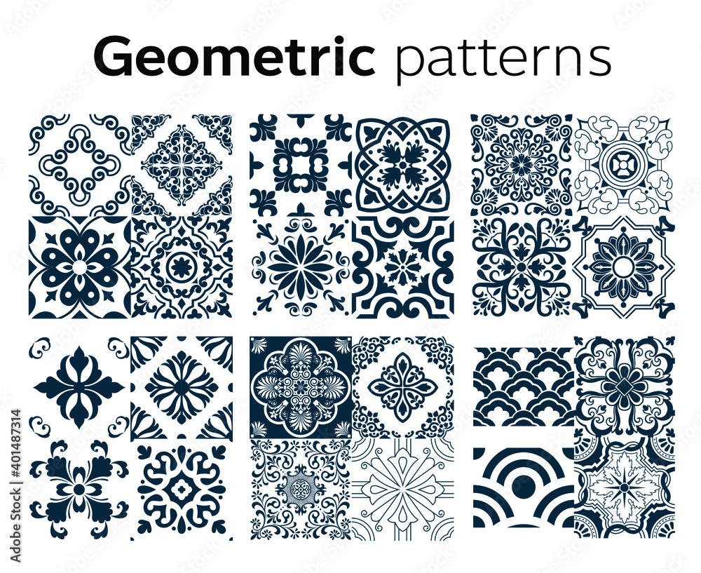 Wall mural grometric patterns design in vector illustration