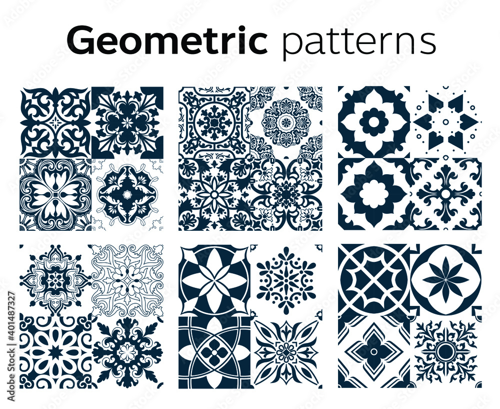 Wall mural grometric patterns design in vector illustration