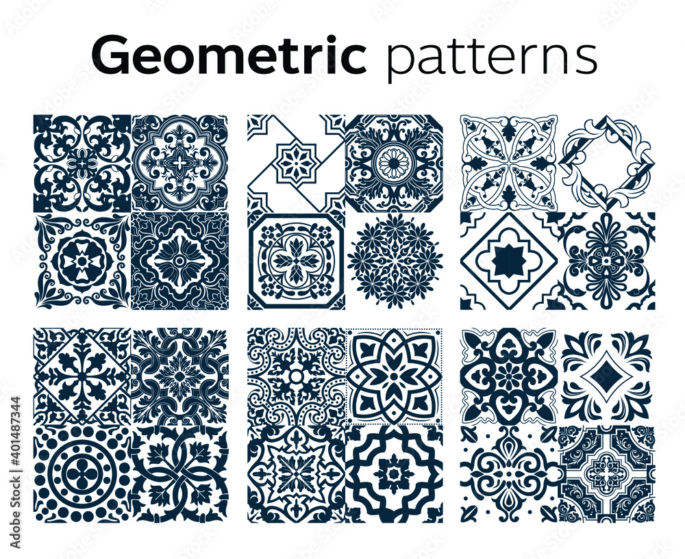 Wall mural grometric patterns design in vector illustration