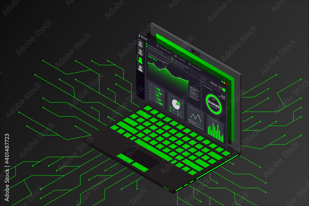 Poster web development concept. web design and development vector isometric illustrations. creative vector 