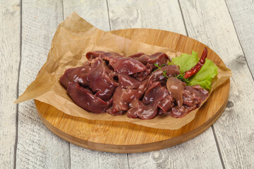Raw chicken liver ready for cooking