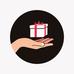 Hand with gift icon design vector illustration
