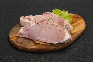 Raw pork meat steak for grill