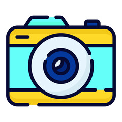 camera flat line concept icon