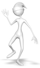 Man White Dance 3D Rendering