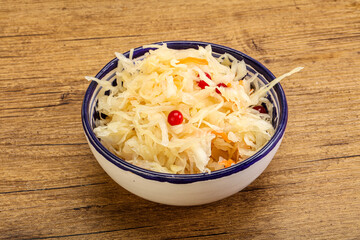 Sauerkraut with cranberry in the bowl