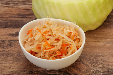 Pickled cabbage - sauerkraut in the bowl