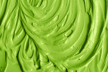 Green cosmetic clay (cucumber facial mask, avocado face cream, green tea matcha body wrap) texture...