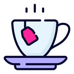 tea cup flat line concept icon