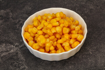 Sweet corn seeds in the bowl