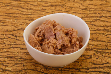 Canned tuna fillet for salad