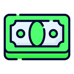 currency note flat line concept icon