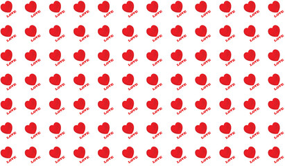 Red heart love on white background Valentine's day concept