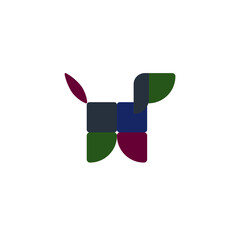 Funny colors dog. Seven figures, seven colors. Learning for children.