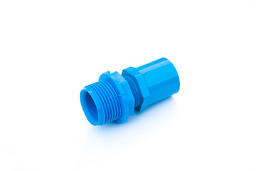 Pvc pipe fittings on white background.