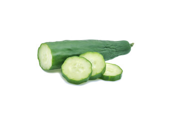ripe cucumber isolated on white background