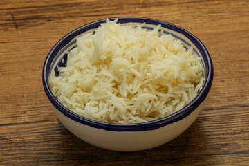 Steamed basmati rice in the bowl