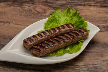 Two Grilled kebeb beef sausages