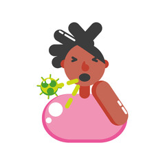 afro woman with covid 19 virus vector design