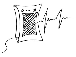 
vector illustration freehand drawing stereo system