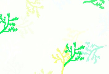 Light Blue, Green vector elegant background with sakura.