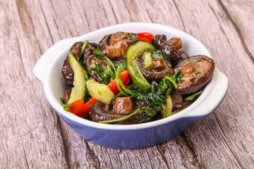 Marinated shiitake mushrooms with herbs