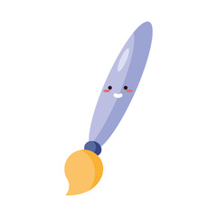 paint brush kawaii comic character