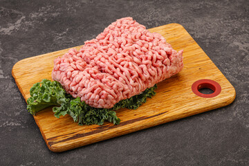 Raw pork minced meat for cooking