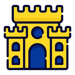 Sand Castle flat line concept icon