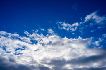 Blue sky background with clouds. View Of Clouds. Nature background