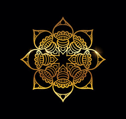 Golden Mandala with Gold Shine Effect