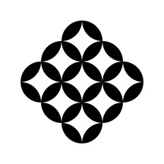 Japan style round element Kokonotsu Shippou symbol