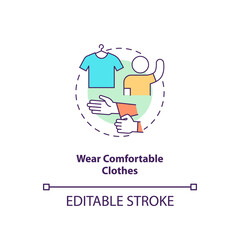 Wearing comfortable clothes concept icon