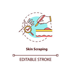 Skin scraping concept icon