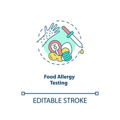 Fototapeta na wymiar Food allergy testing concept icon