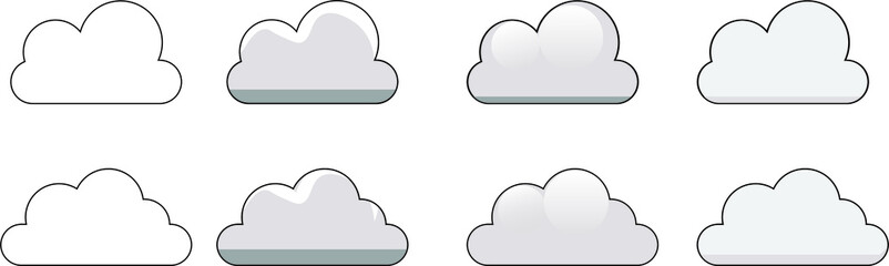 vectors for clouds with shadow and highlights