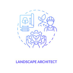 Landscape architect blue gradient concept icon