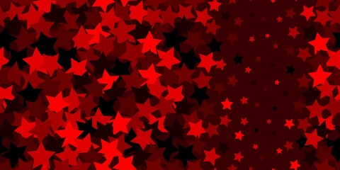 Red sparkles, abstract luminous stardust on a dark background